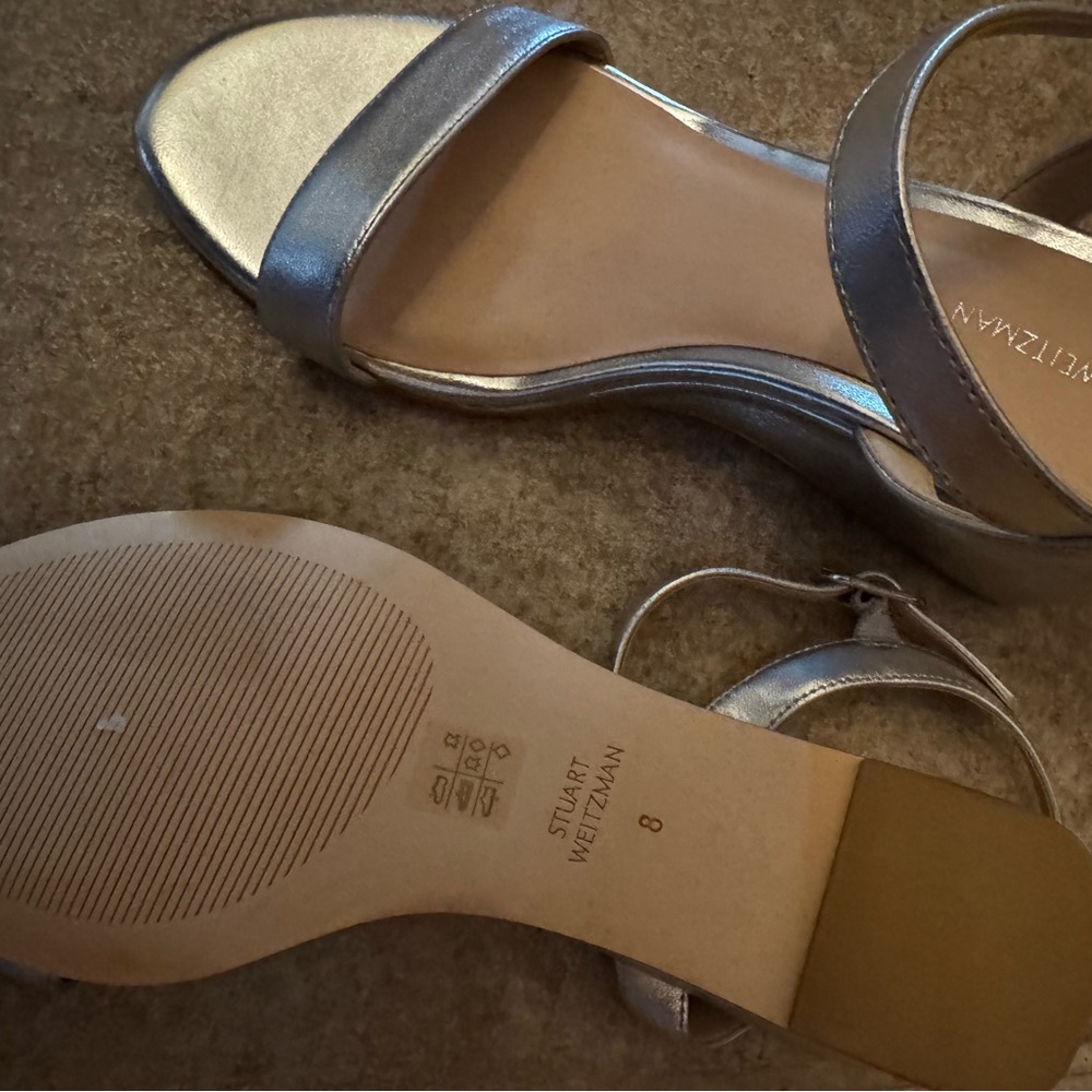Stuart Weitzman Metallic Silver Sandals - Picture 3 of 4